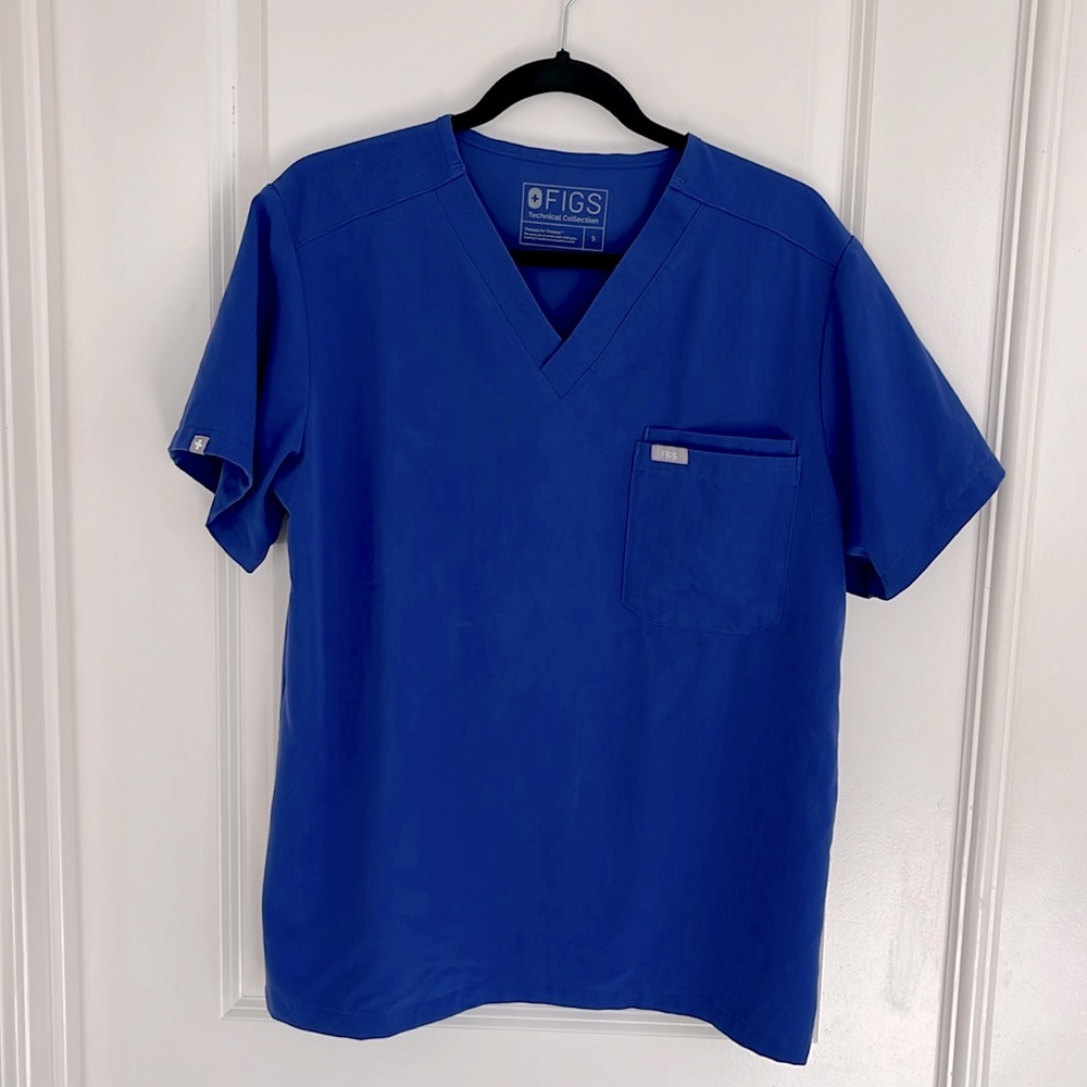 Figs Technical Collection Leon Scrub Top Size Small. Blue